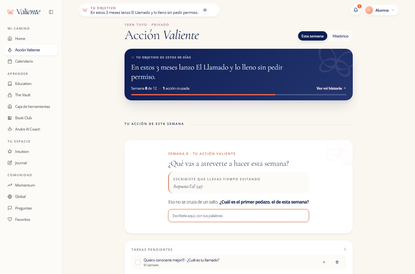 Acción Valiente en la app de Valiente