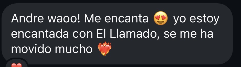 Mensaje de una alumna de El Llamado