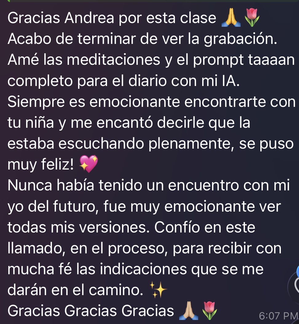 Mensaje de una alumna de El Llamado